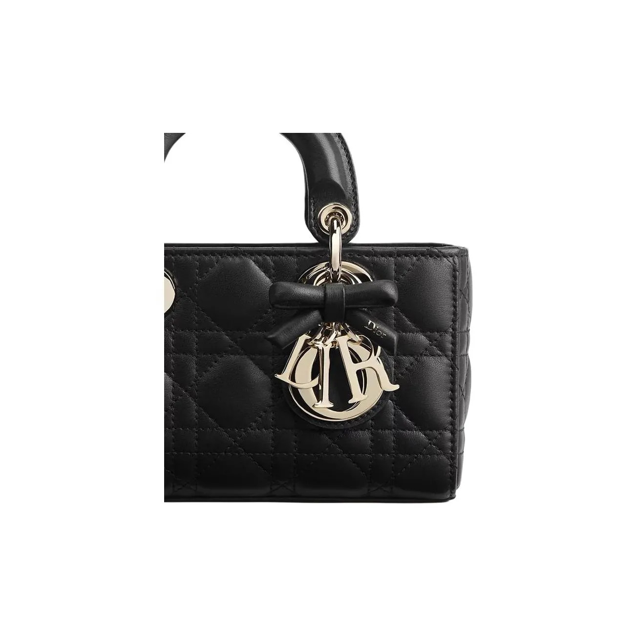 DIOR Lady D-Joy Leather Handbag Mini Women’s Black 7.5*2.2*4.1 in