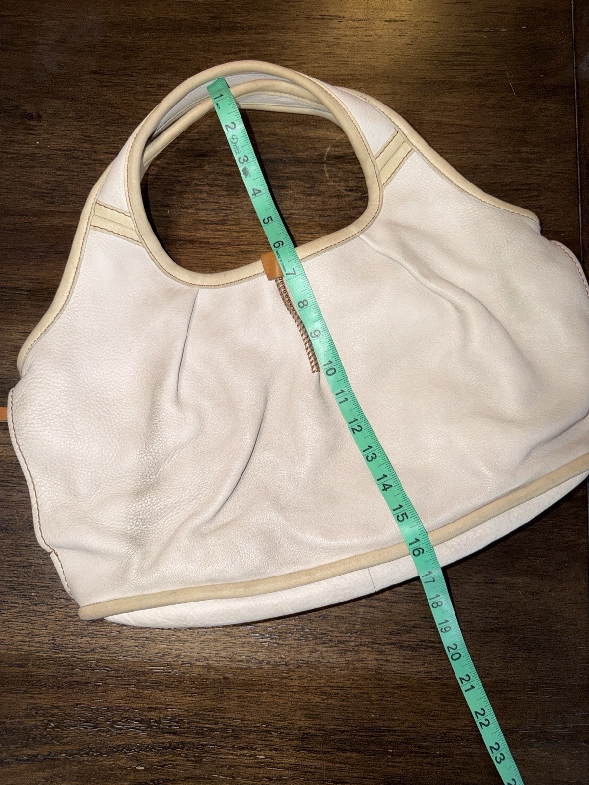 UGG Australia Genuine Calf Leather Hobo Shoulder Handbag Purse Beige Travel Tote