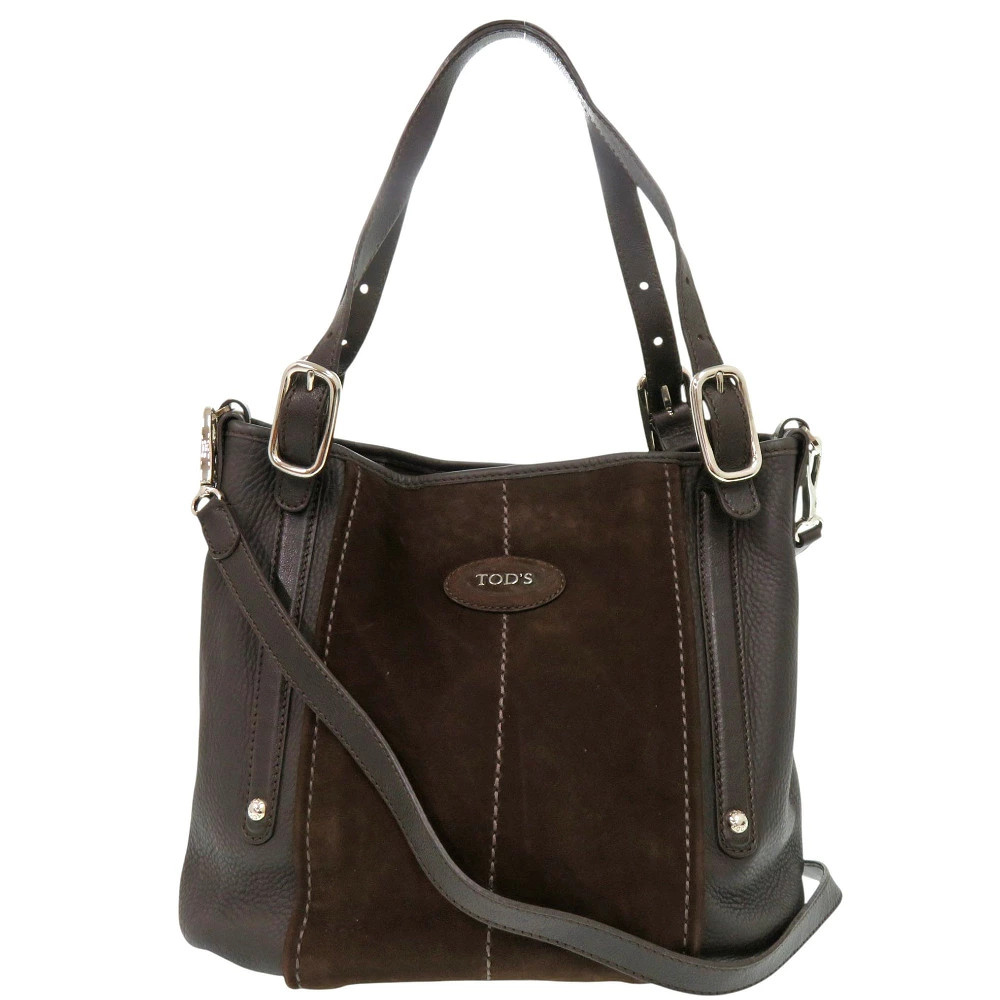 Tod’s 2way Suede / Leather Brown Women’s Bag #LTB1749