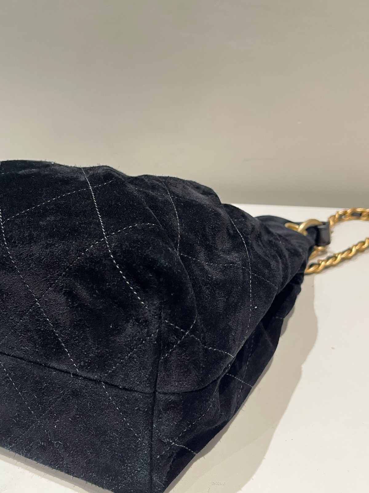 Chanel 26C Maxi Hobo Large Black Suede Shoulder & Hand Carry Bag Duty Paid