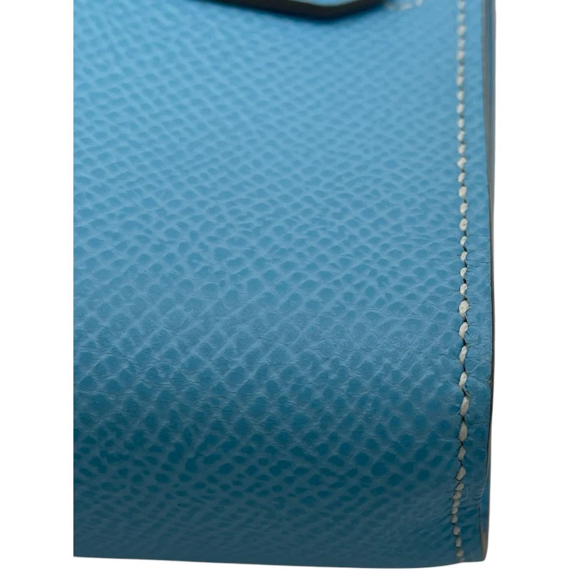 HERMES Tiny Birkin Blue Epsom Leather Shoulder Bag #OKB302