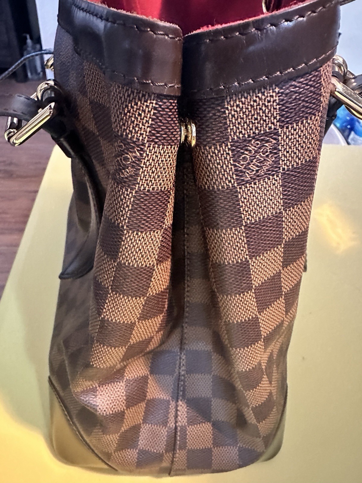 LOUIS VUITTON AUTHENTIC Hampstead MM DamierEbene Brown Tote