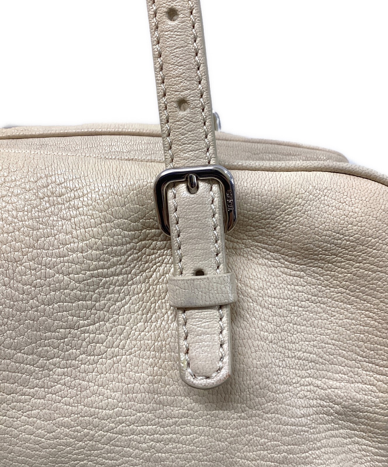 TOD S Boston bag Leather Beige Authentic From Japan