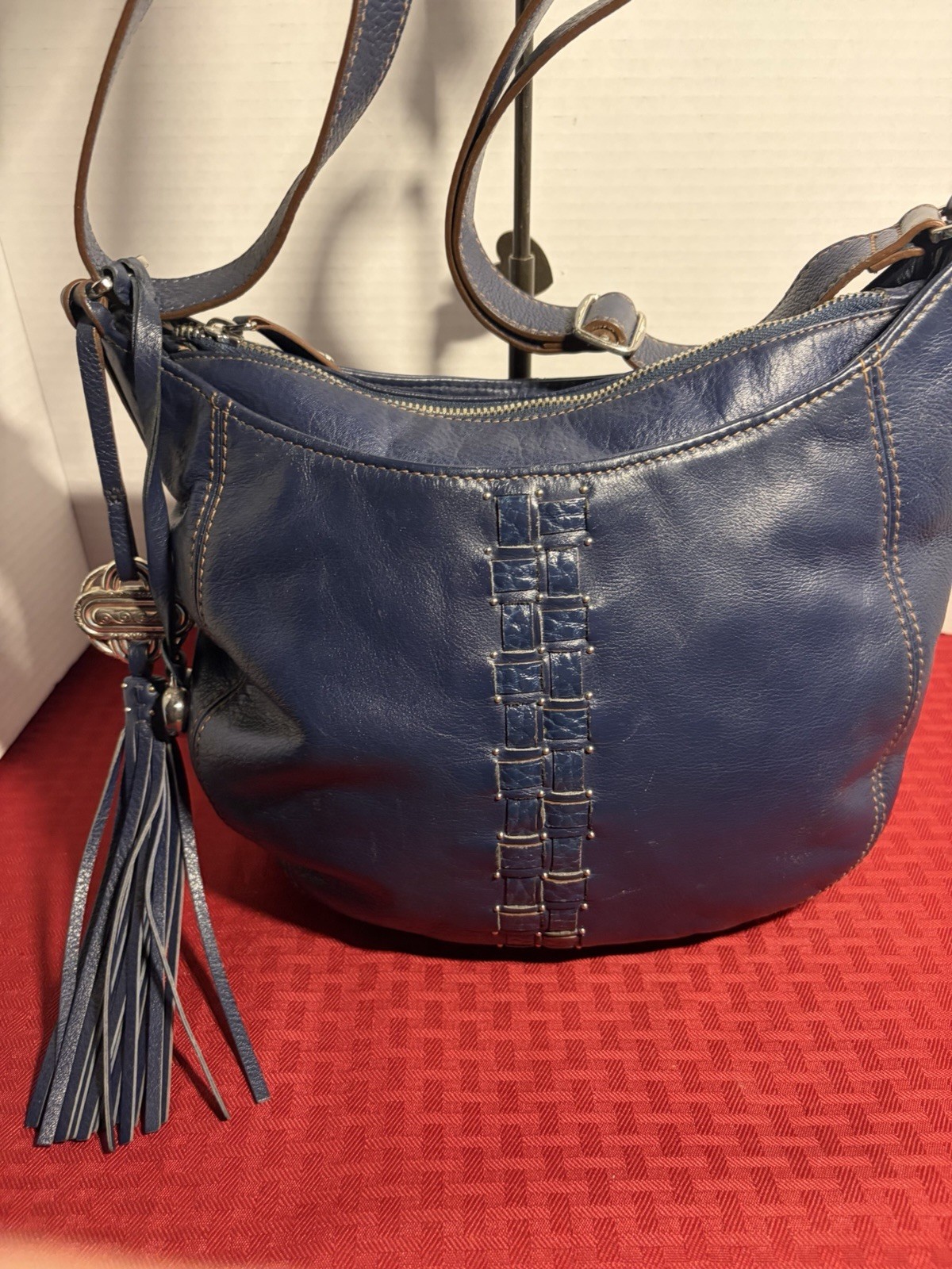 BRIGHTON “CELESTE” SATCHEL/PURSE/BAG*NAVY*MED SIZE*ALL LEATHER*READ LISTING
