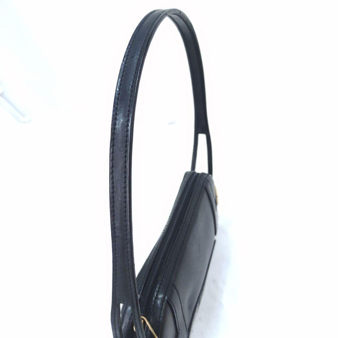 Givenchy Black Leather Shoulder Bag 4G Logo Charm Zip Pocket Women’s Pouch