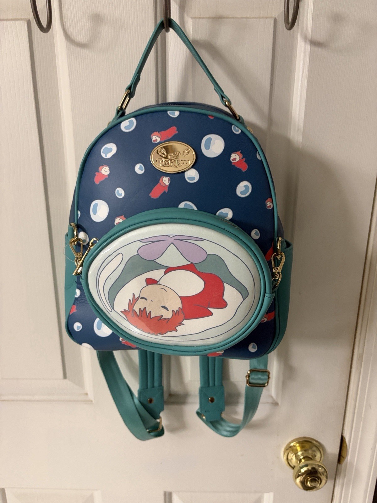 Ponyo Studio Ghibli sleeping bubbles backpack with detachable crossbody bag
