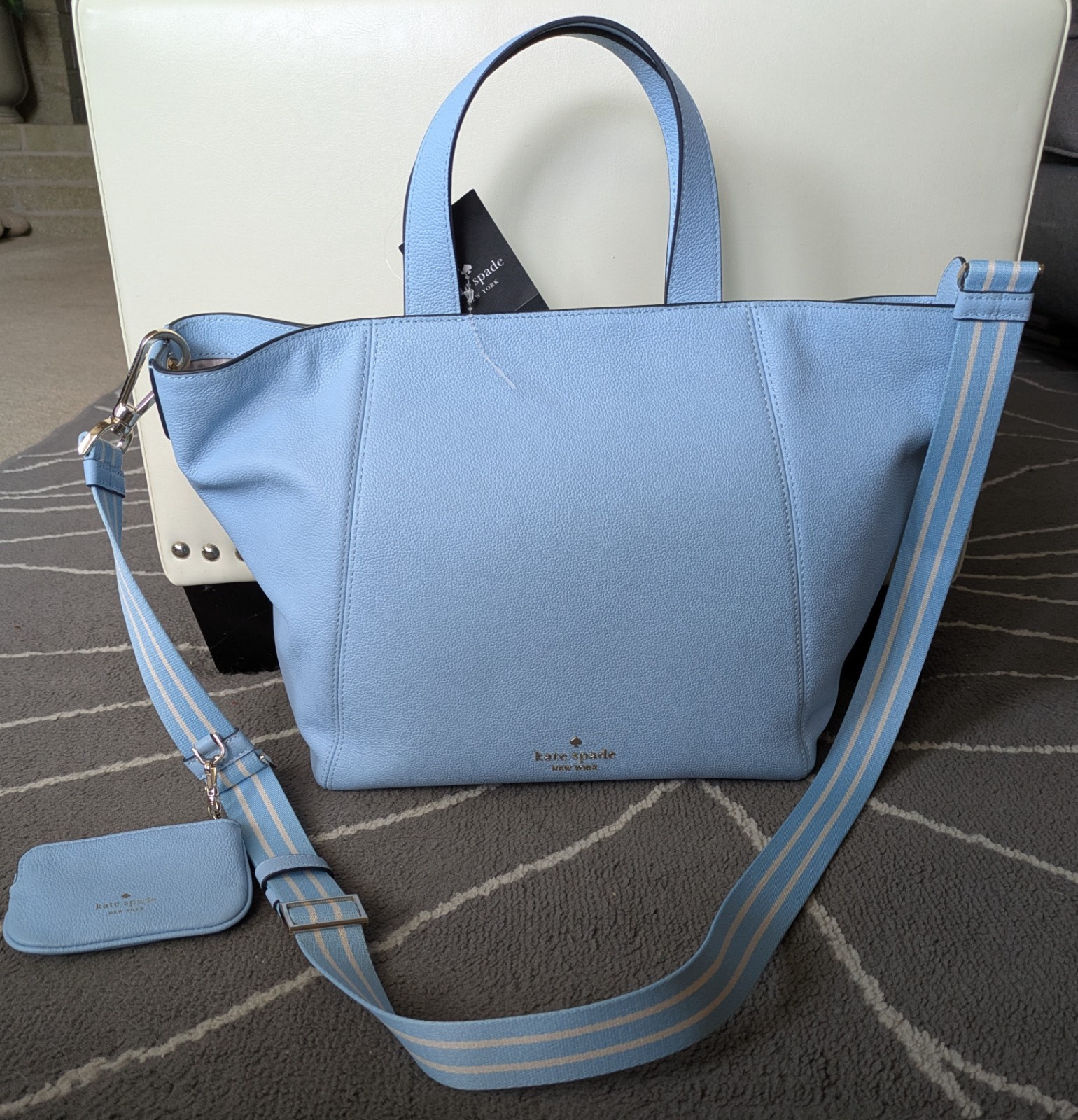 NWT Kate Spade Rosie Pebbled Leather Satchel Strap Bag Coin Purse