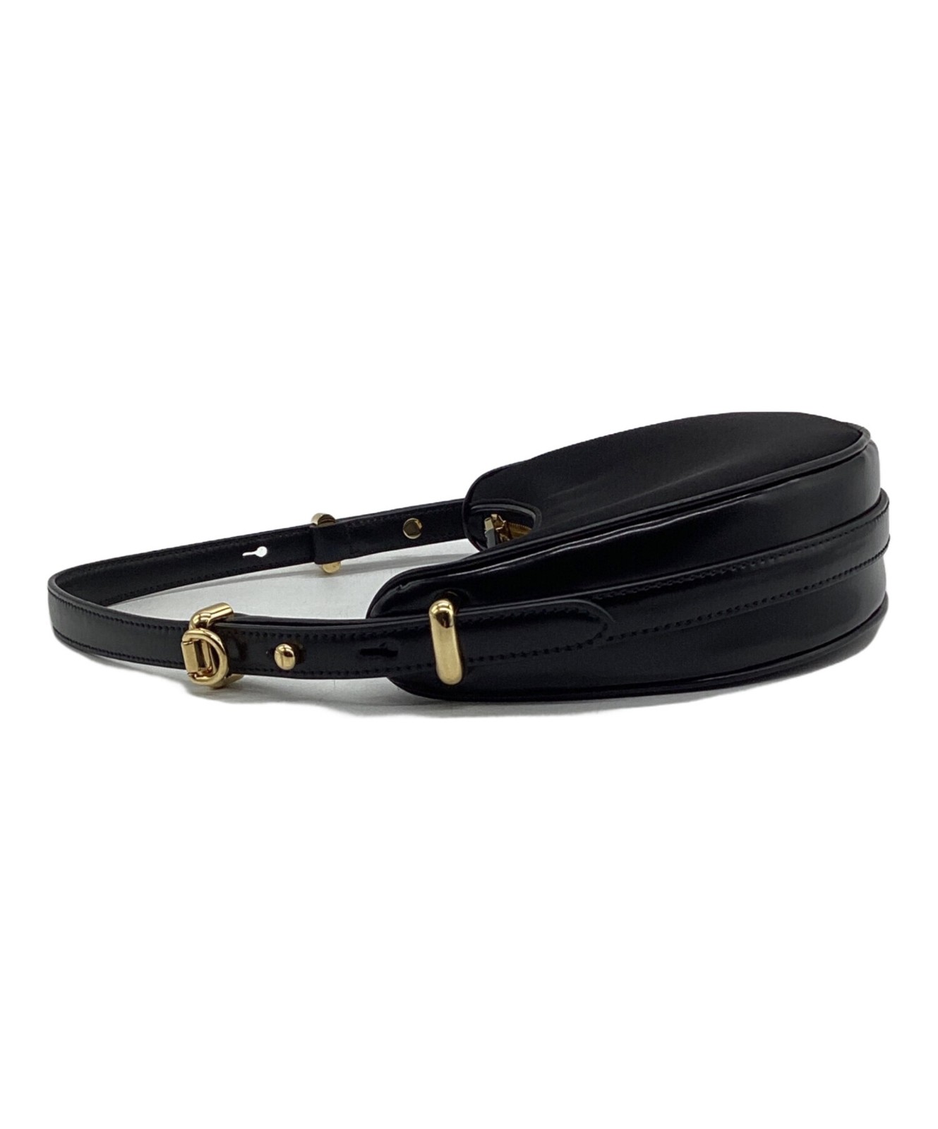 PRADA 1BC194 Nylon Crescent Shoulder Bag Black USED from Japan #SI