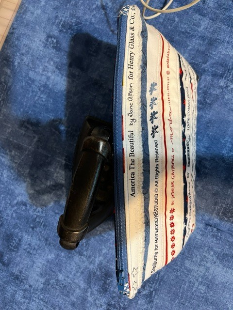 Handmade Patriotic Clutch/Purse from Cotton Fabric Selvages