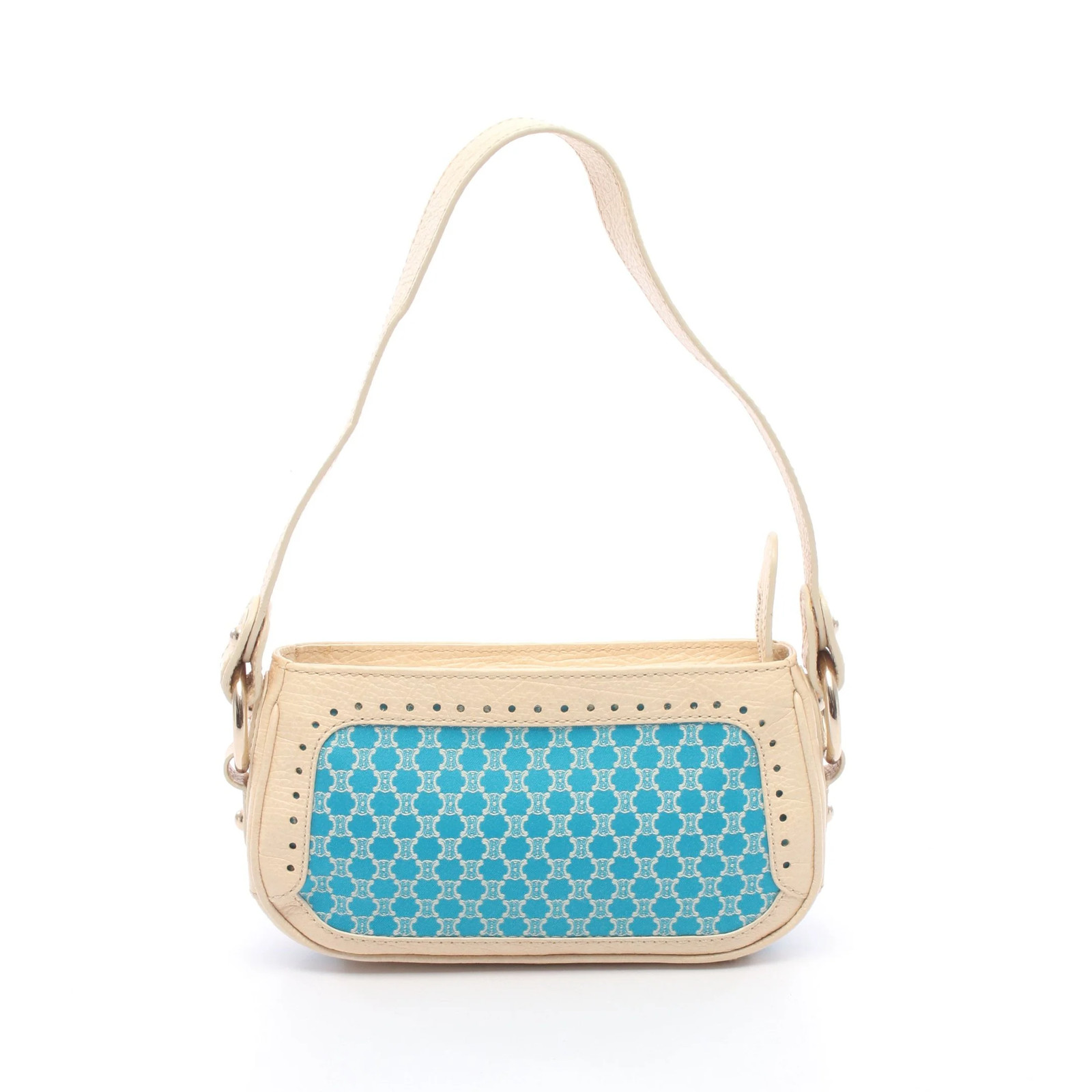 Celine Macadam Shoulder Bag Blue Leather #RCB13984