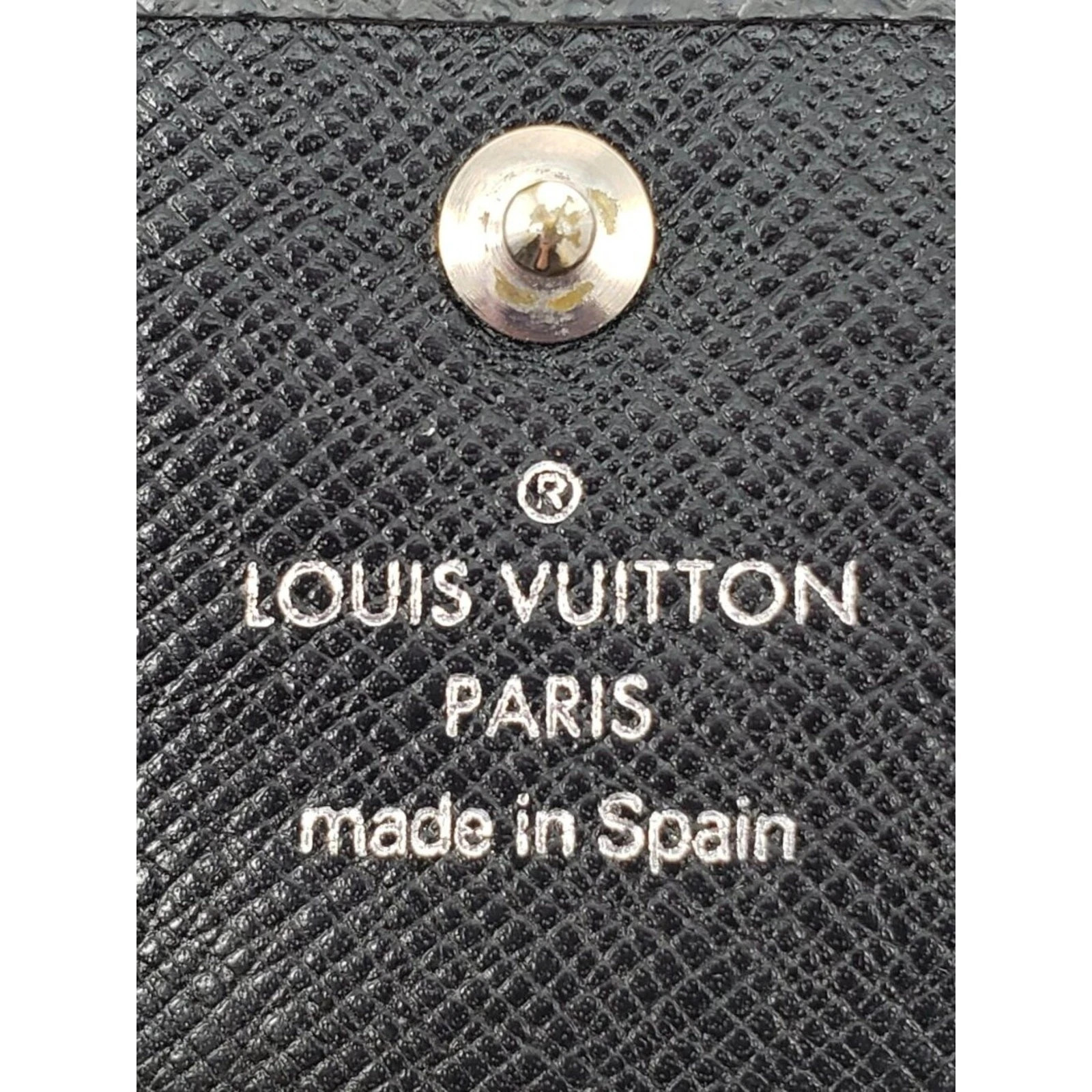 Authentic Louis Vuitton 6-Key Holder – Black Leather – Silver Hardware