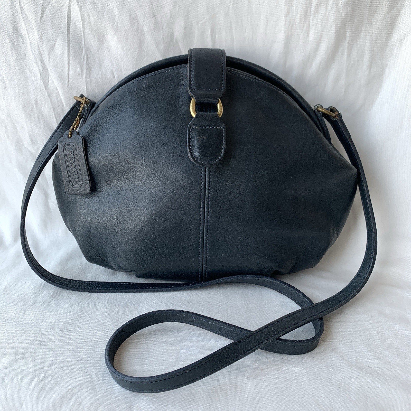Vintage Coach Laurel Bag 4112 Blue Leather Made In USA 1994