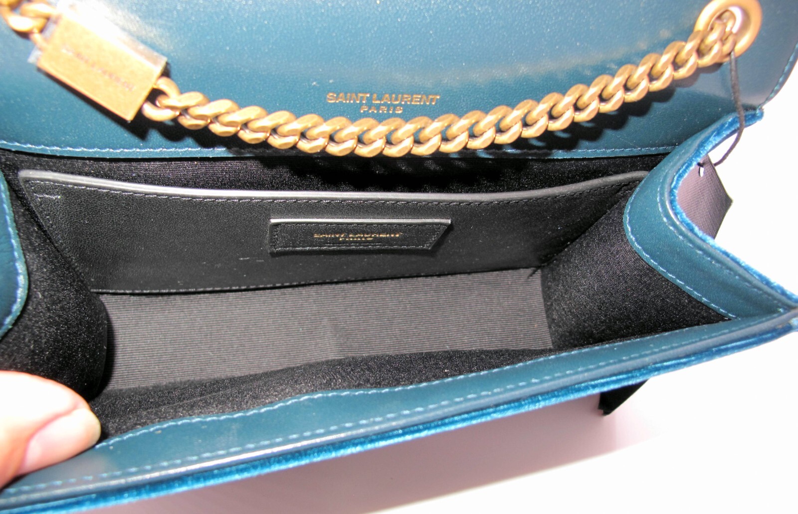 Original YVES SAINT LAURENT KATE Suede Blue Shoulder Ladies Handbag “YRT”*****