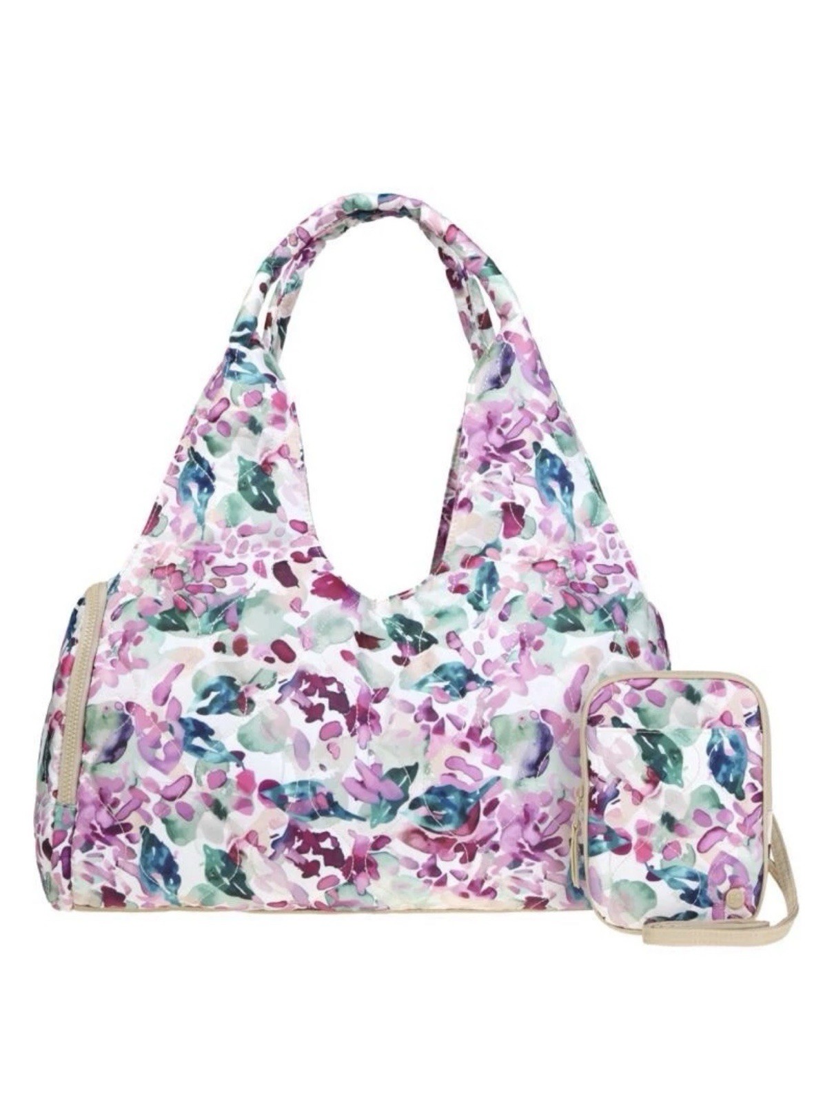 Samantha Brown To-Go Quilted Travel Hobo with Crossbody Wisteria