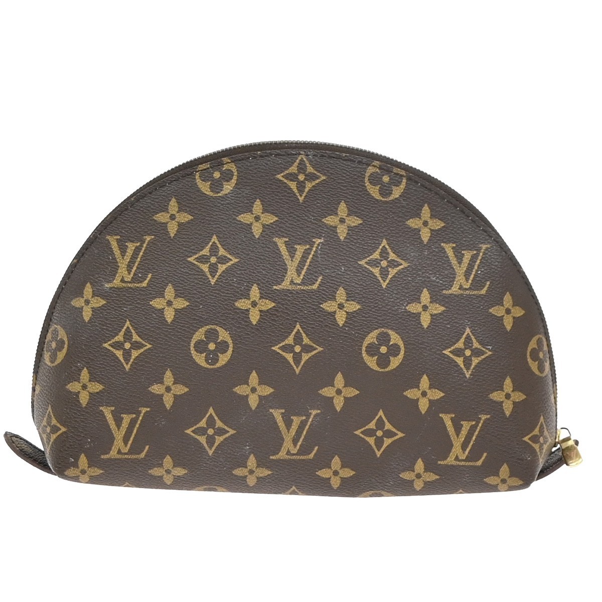 LOUIS VUITTON Trousse Demi Ronde Pouch Monogram Leather Brown M47520 04KC683
