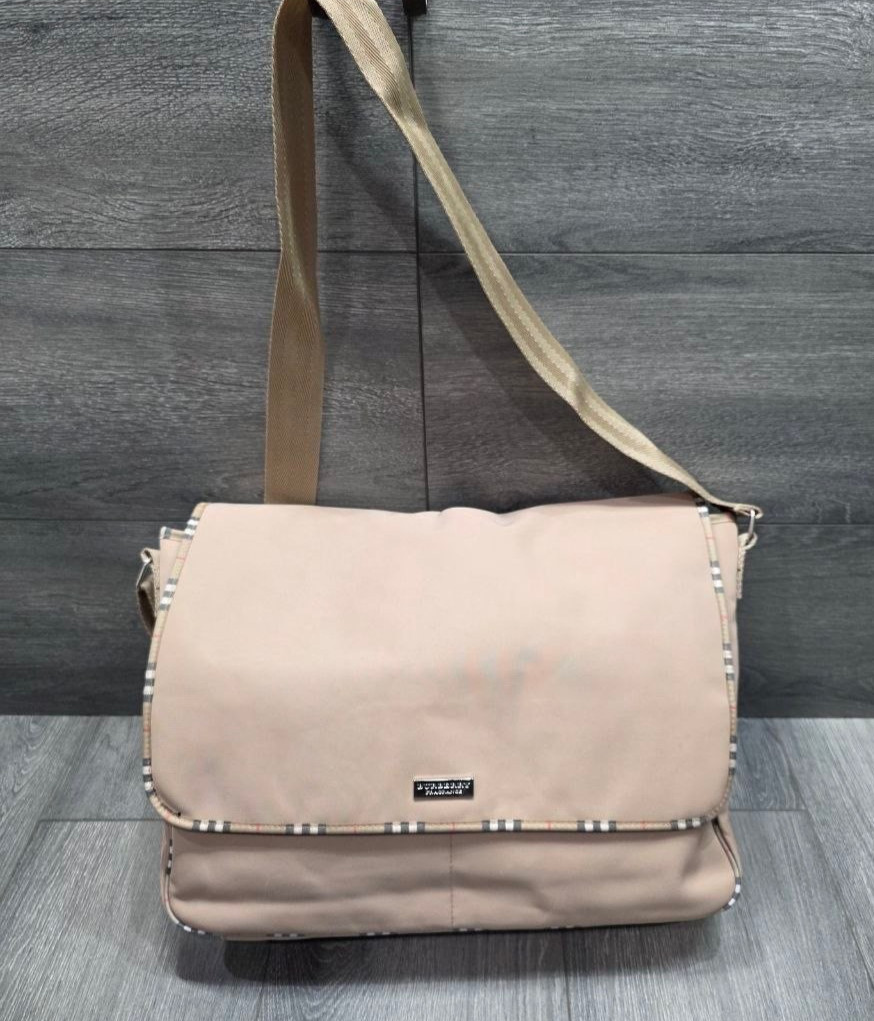 Burberry Fragrance saddle PVC Tan Nova Check Messenger Bag Crossbody B000695