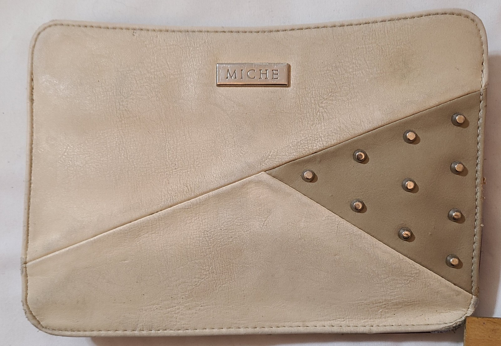 Miche Chipper Classic Shell Purple & Ivory Vegan Leather Retired No Handles GUC