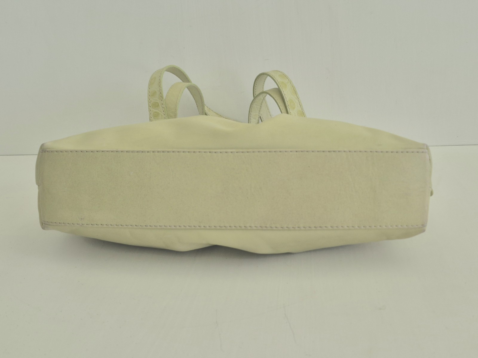 ROBERT PIETRI Spain Tea Green leather & Celery Green Croc Embossed Trim M Tote