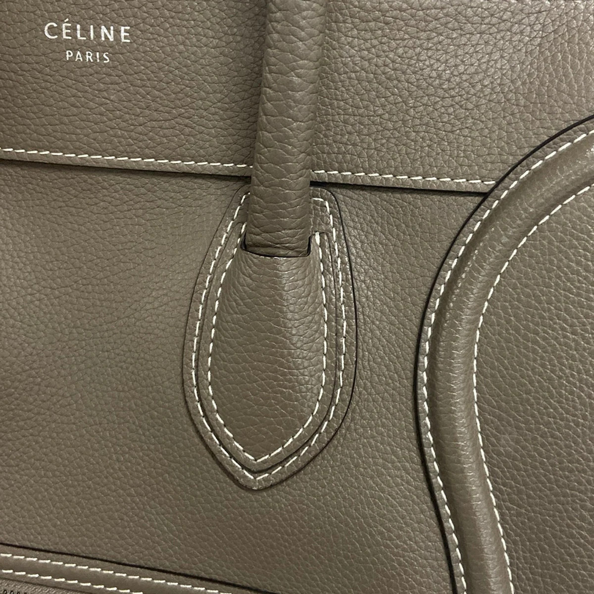 CELINE Luggage Mini Shopper 165213LUG 09S0 Dark Gray Leather Handbag