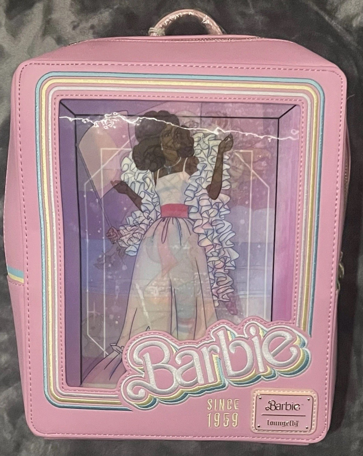 Loungefly Barbie™ 65th Anniversary Doll Box Triple Lenticular Mini Backpack NEW