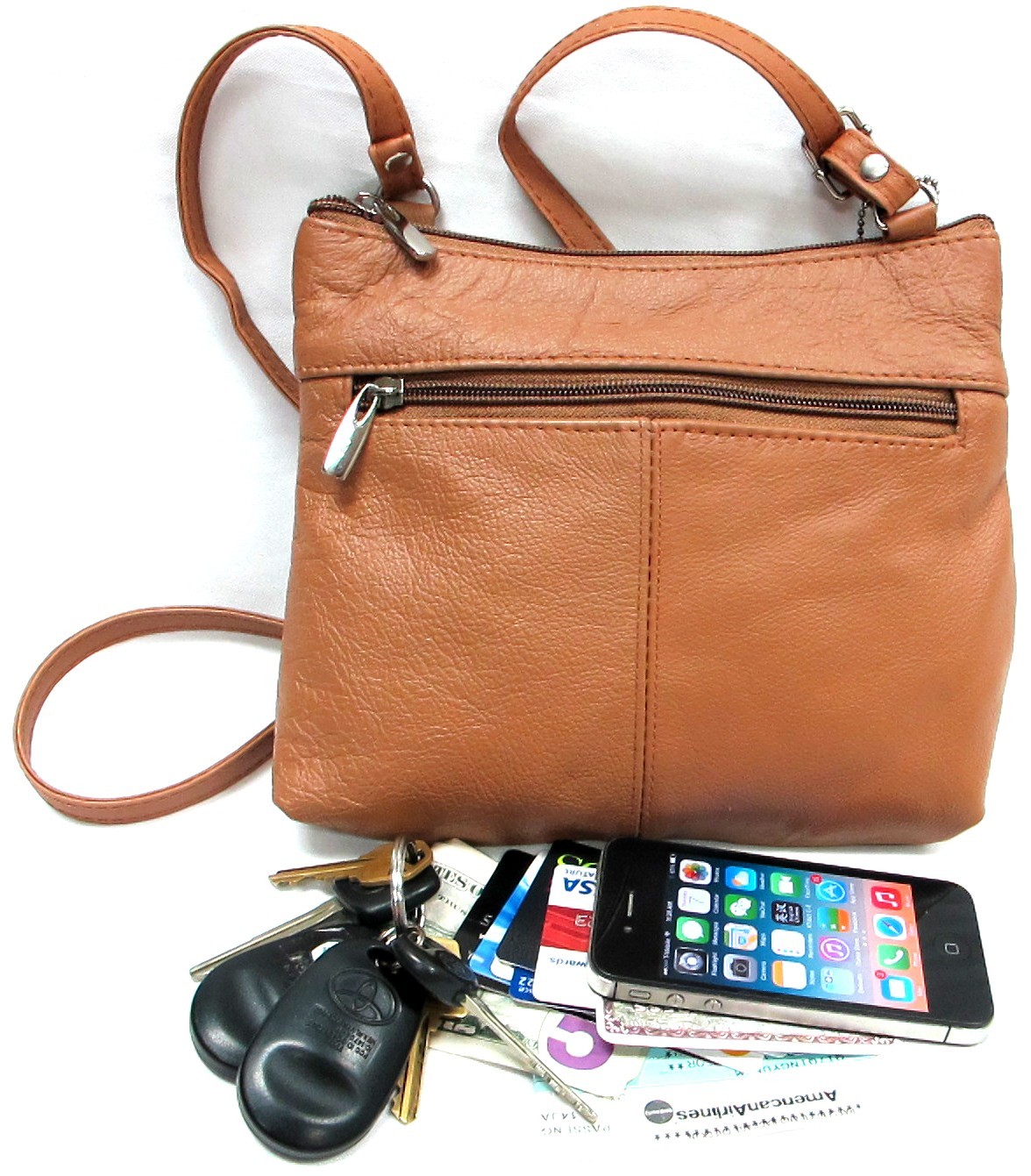 Genuine Leather Every Day Purse Shoulder or Cross Body Slim Light Weight & Soft