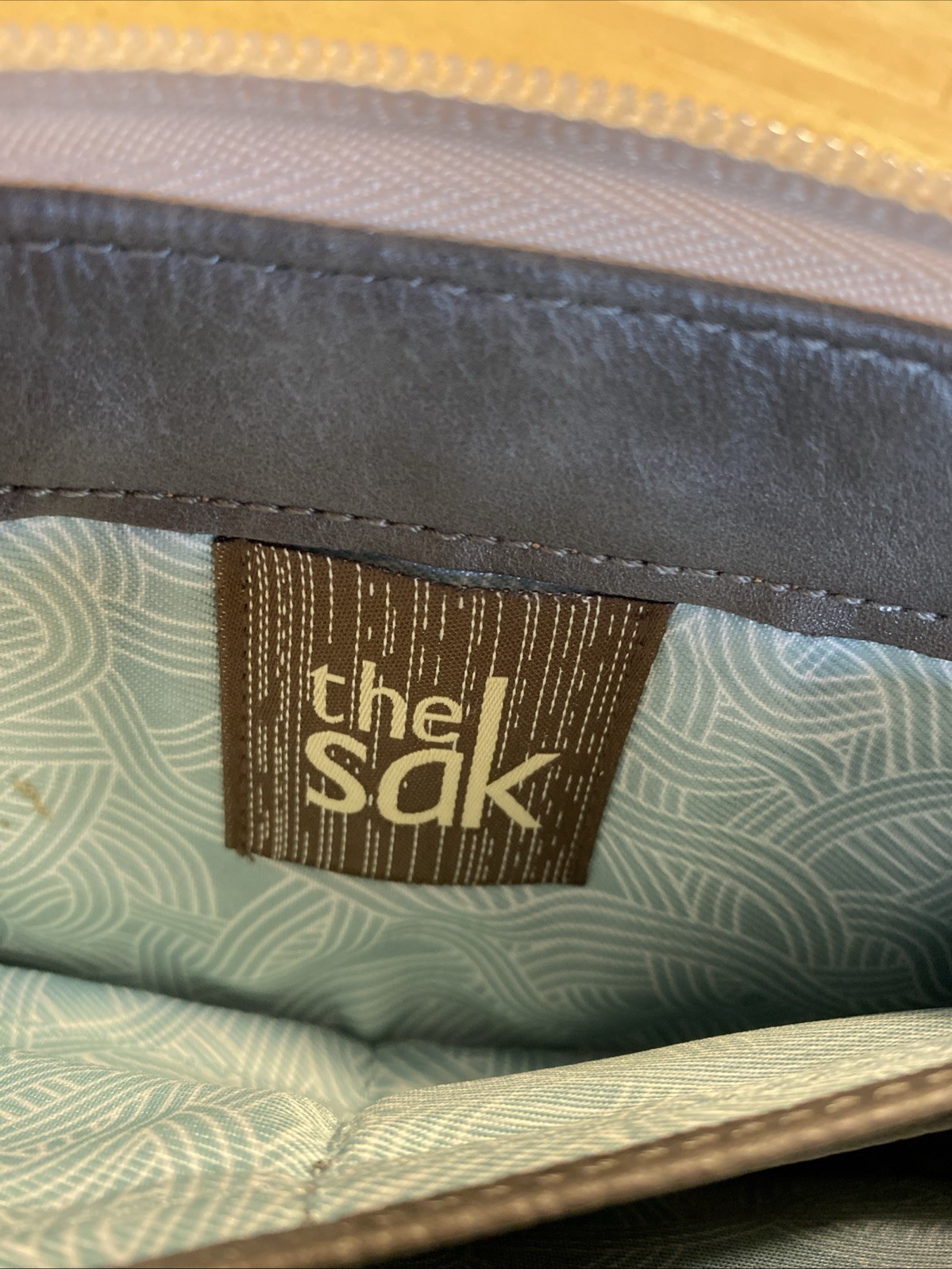 THE SAK Leather Purse Zip Around Wallet Tricolor Woven No Strap See Photo Read