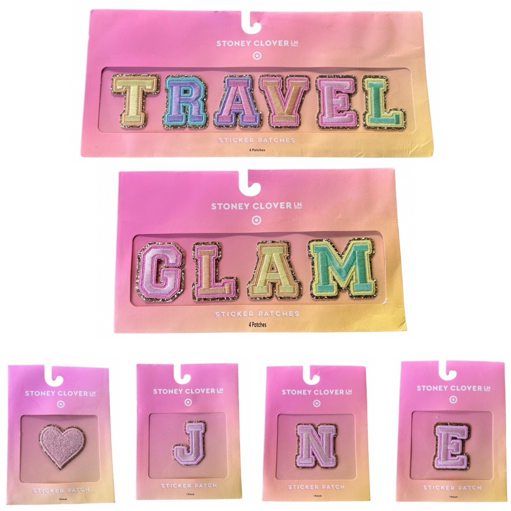 Stoney Clover Lane x Target Sticker Patch – Letter Lot – TRAVEL GLAM “J” “N” “E”