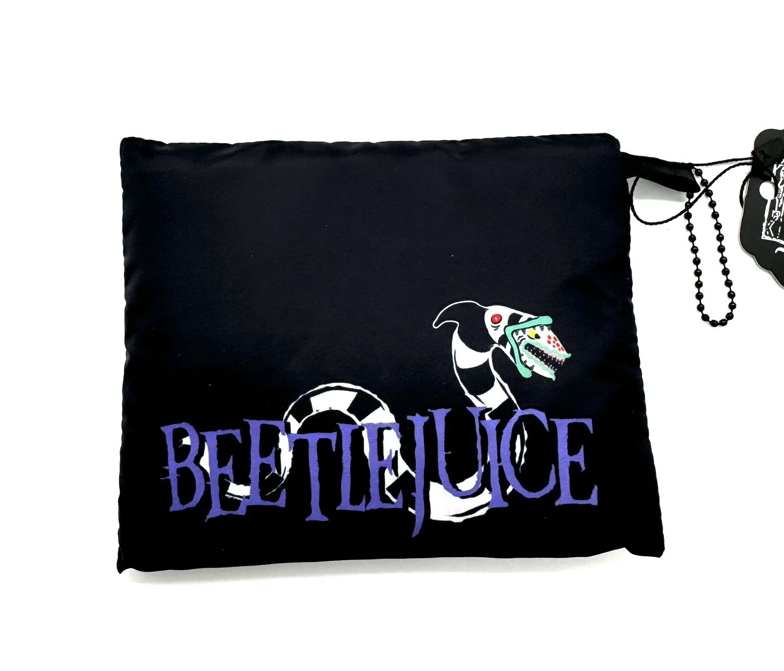 Beetlejuice Tote Bag 21.7 x 17.3 in. folds up and fits into small carry pouch