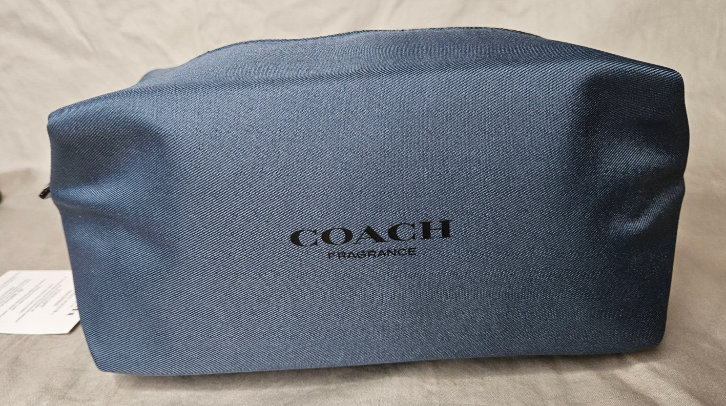 Coach Fragrance Toiletry Bag Pouch Travel Zip Clutch Blue Unisex Womens Mens NEW