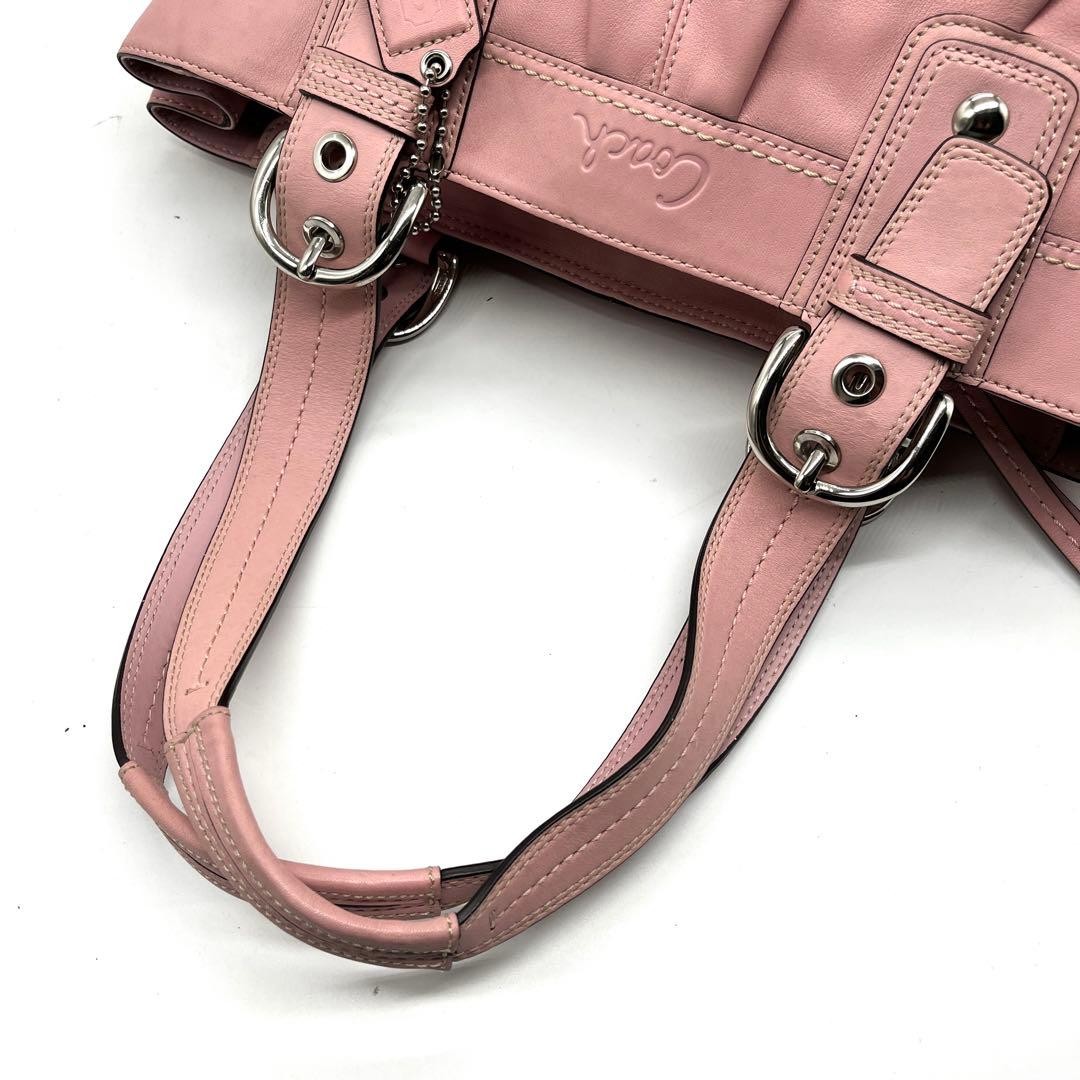 COACH Soho Pink Leather Tote Bag 34cm x 21cm x 12cm, Light Pink, DurableeBay T