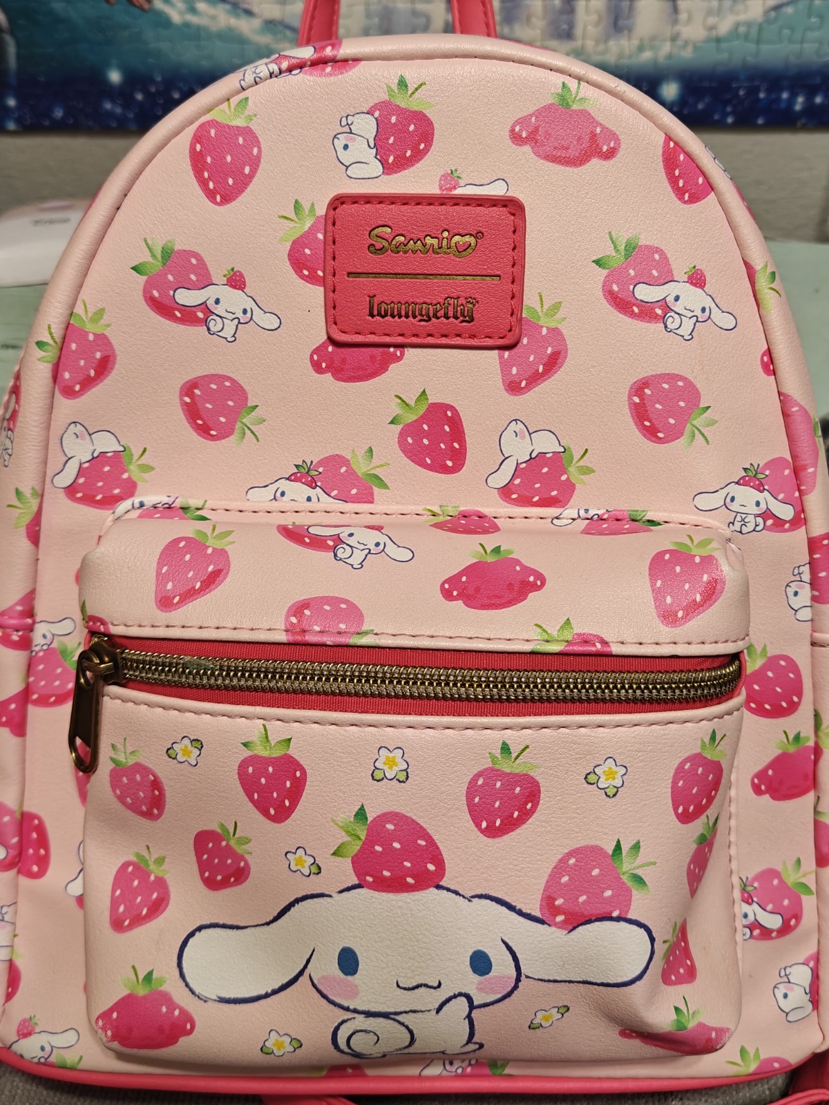 Sanrio Loungefly Cinnamoroll Strawberry Mini Backpack Pink Faux Leather