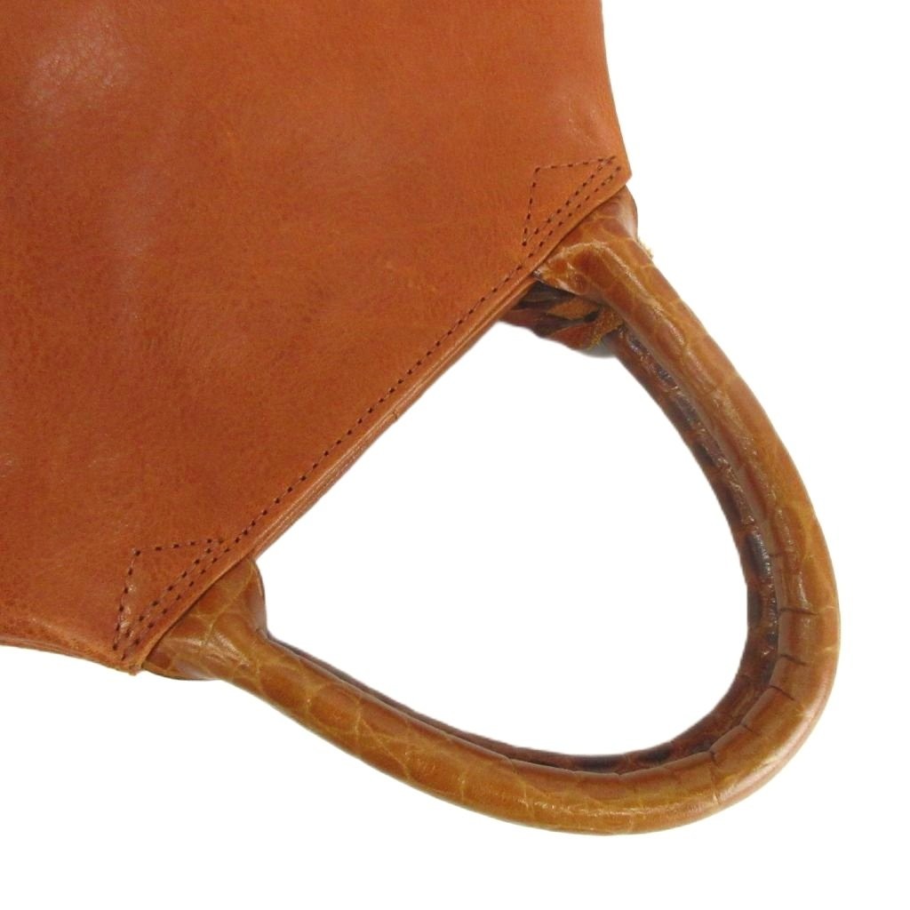 MIZBA Leather Tote Bag Brown 13x7x17.5in Ladies Vintage AB Condition