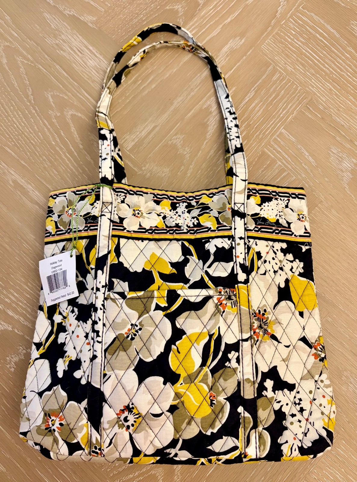 NWT Vera Bradley Holiday Tote Bag Purse in Retired Dogwood Pattern – HTF