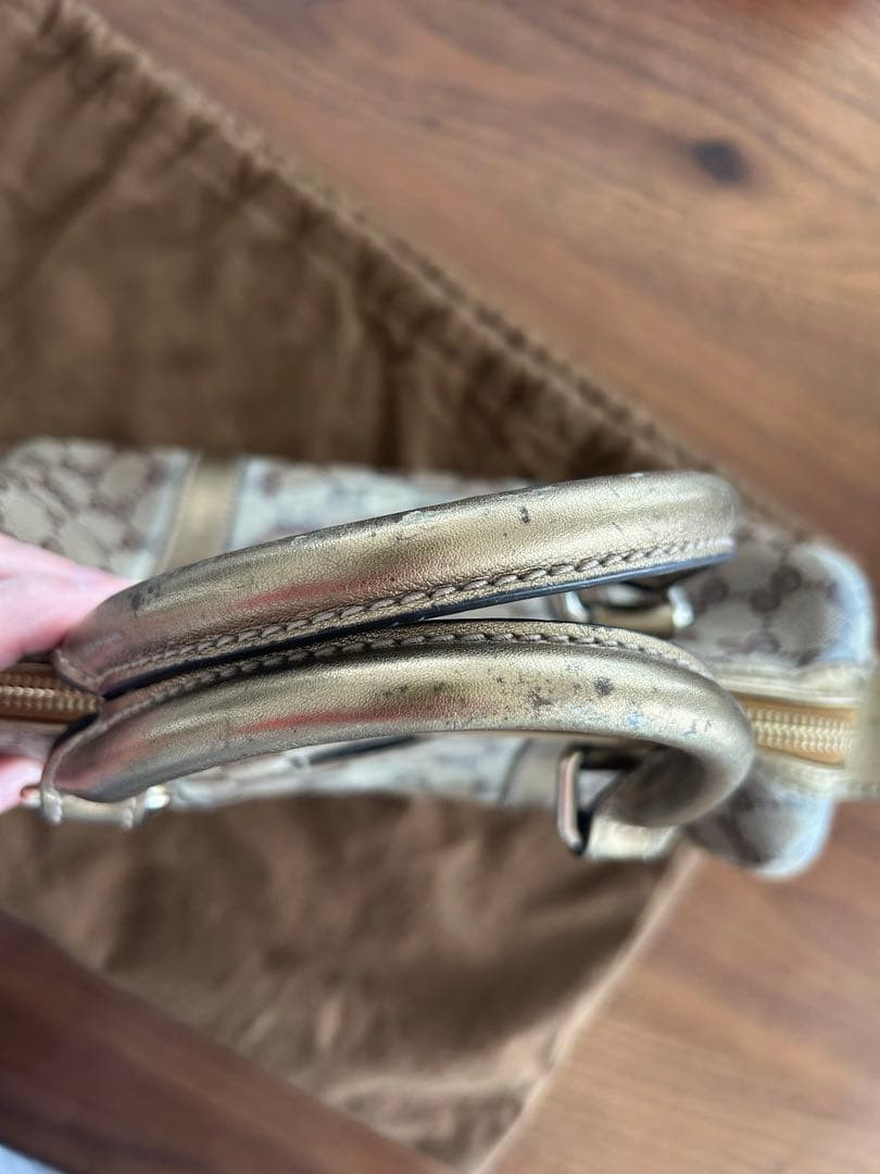 Authentic GUCCI Mini Boston Bag Gold 23cm x 14cm x 9cm Damaged **Optimized eB