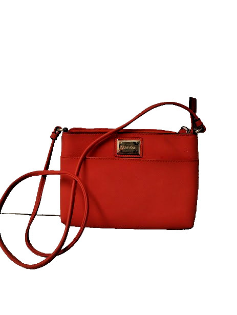 CALVIN KLEIN Womens Orange CROSSBODY Purse, Medium size, Good condition