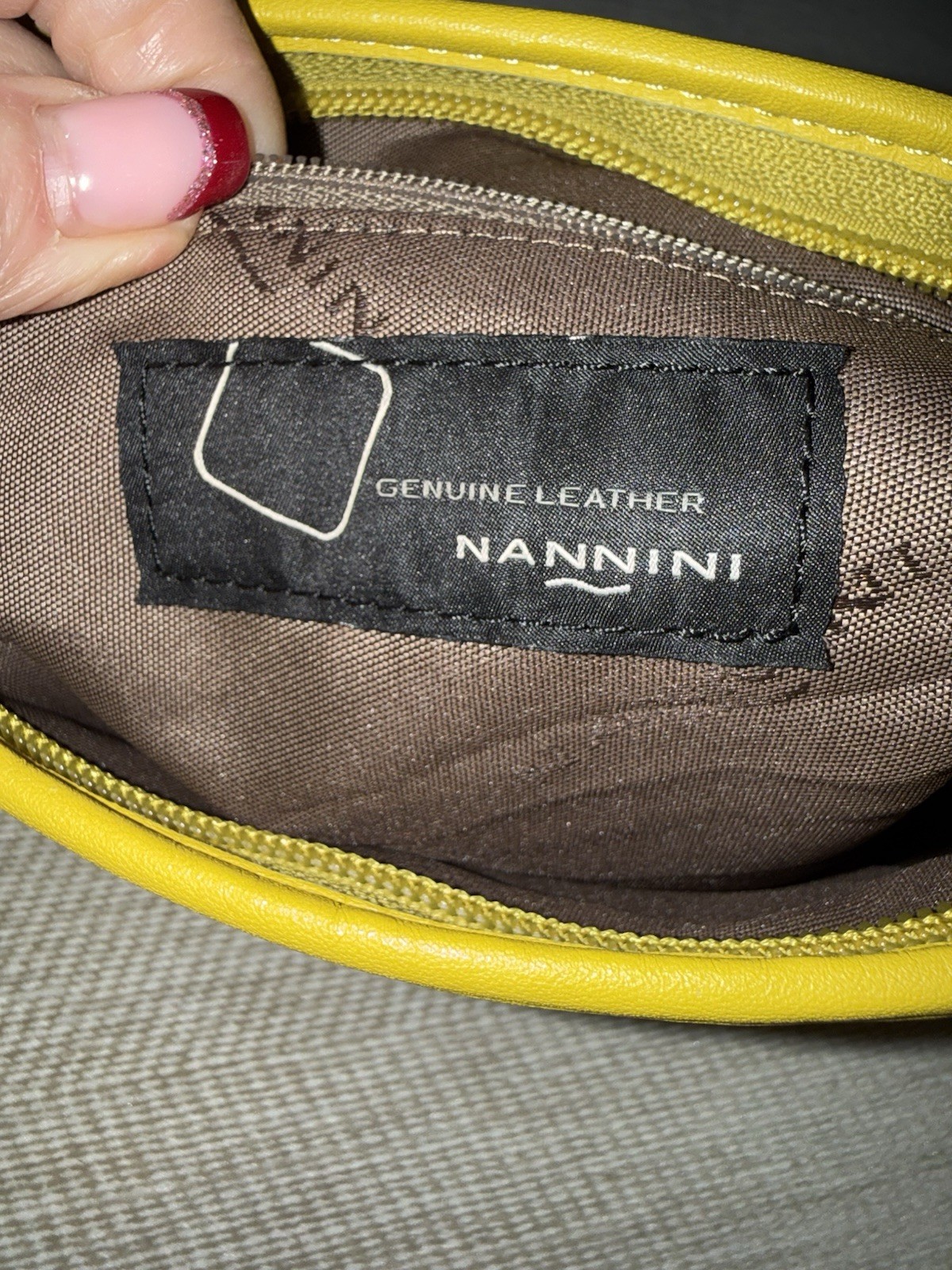 NANNINI LEATHER SMALL HABD SHOULDER BAG YELLOW MADE IN ITALY NEW