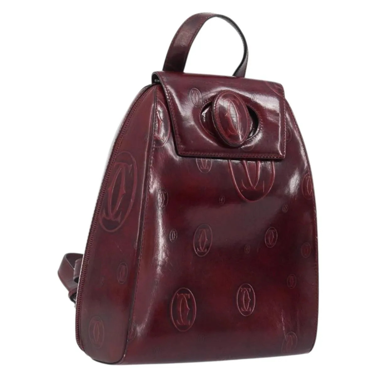 Cartier Happy Birthday Patent Leather Burgundy Patent_ Backpack