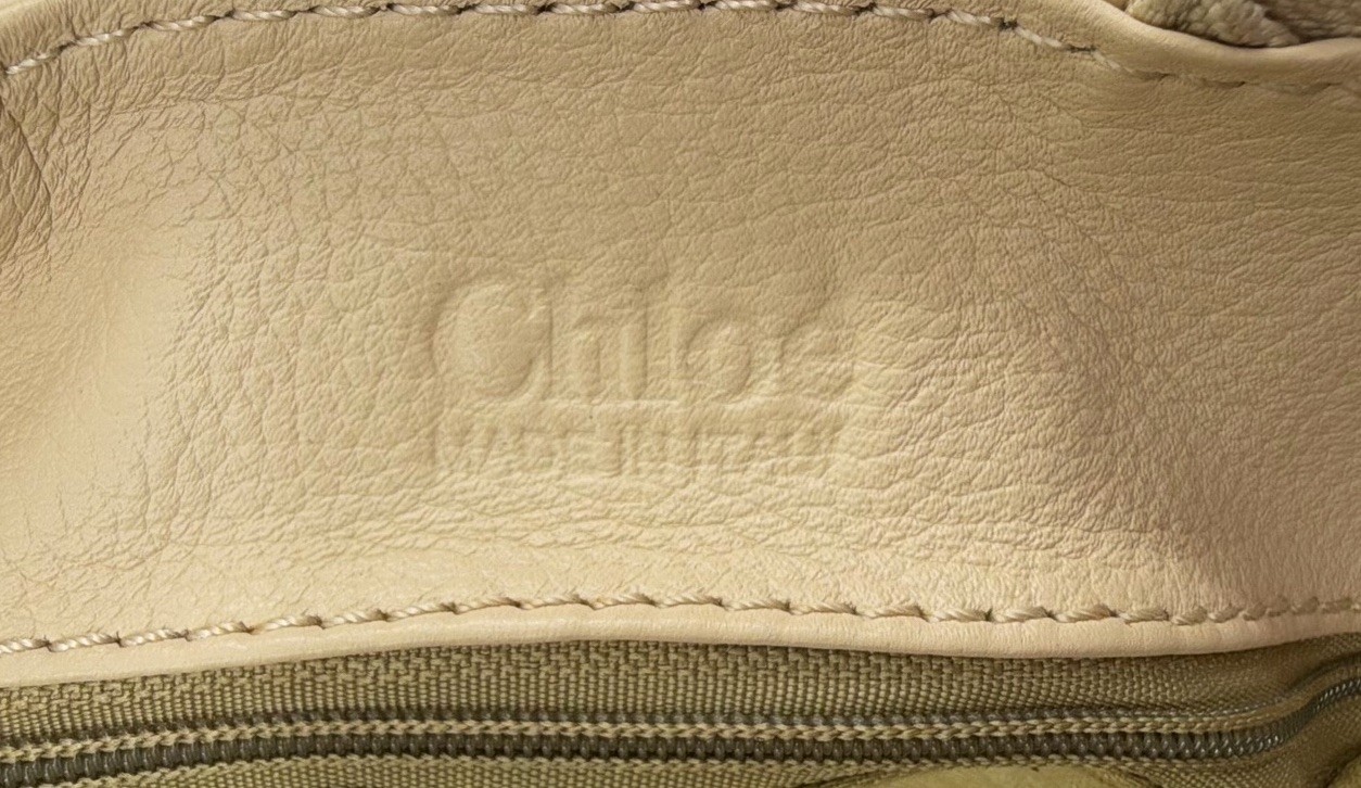 Chloe Paddington Hand Bag Purse Leather Ivory Gold Shoulder Off White 87