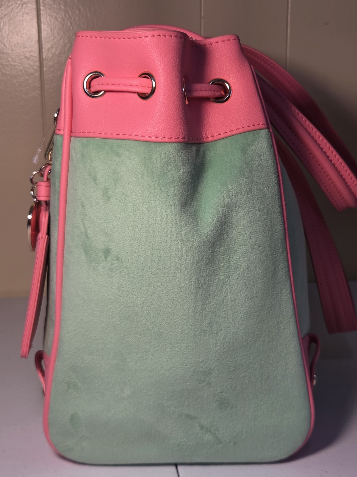 JUICY COUTURE Classic Scottie Dogs Tote/Shoulder Bag NWT Velour Retro Green/Pink