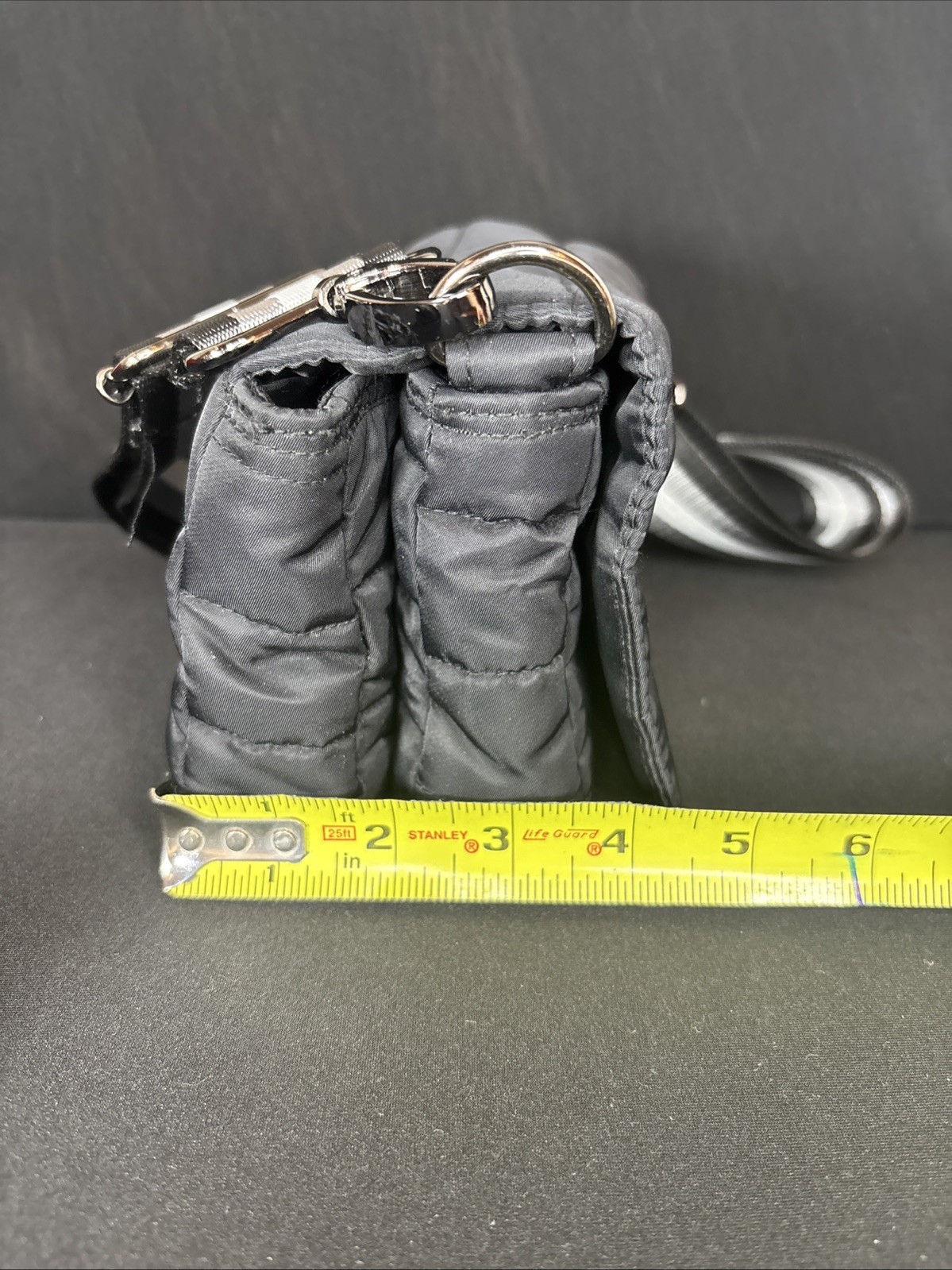 Think Royln Tammy Mini Quilted Magnetic Flap Closure Crossbody Bag, Black Noir