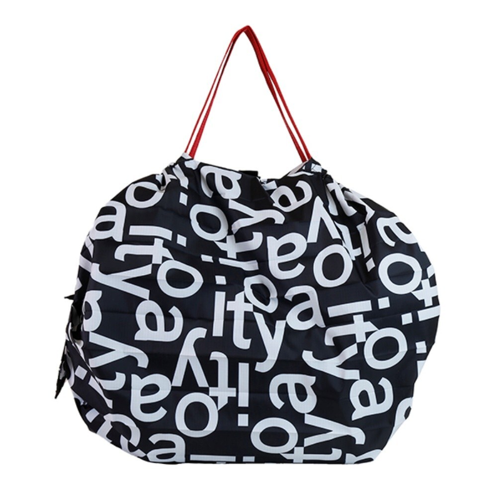 GINZA Itoya Shupatto Compact Bag M Folding Eco Black Polyester W13.7xH11.8in