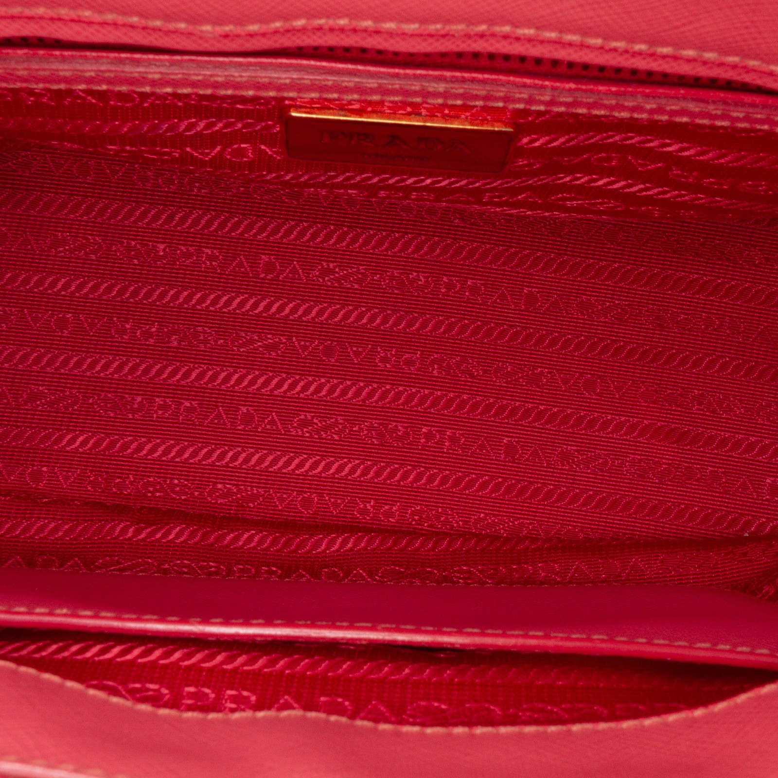 Prada Mini Saffiano Lux Galleria Double Zip Satchel Pre-Loved Blush