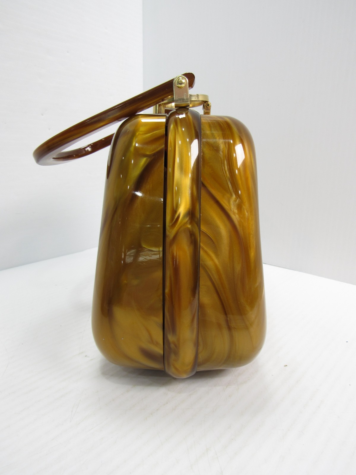 Walborg Marbled Amber Lucite Handbag