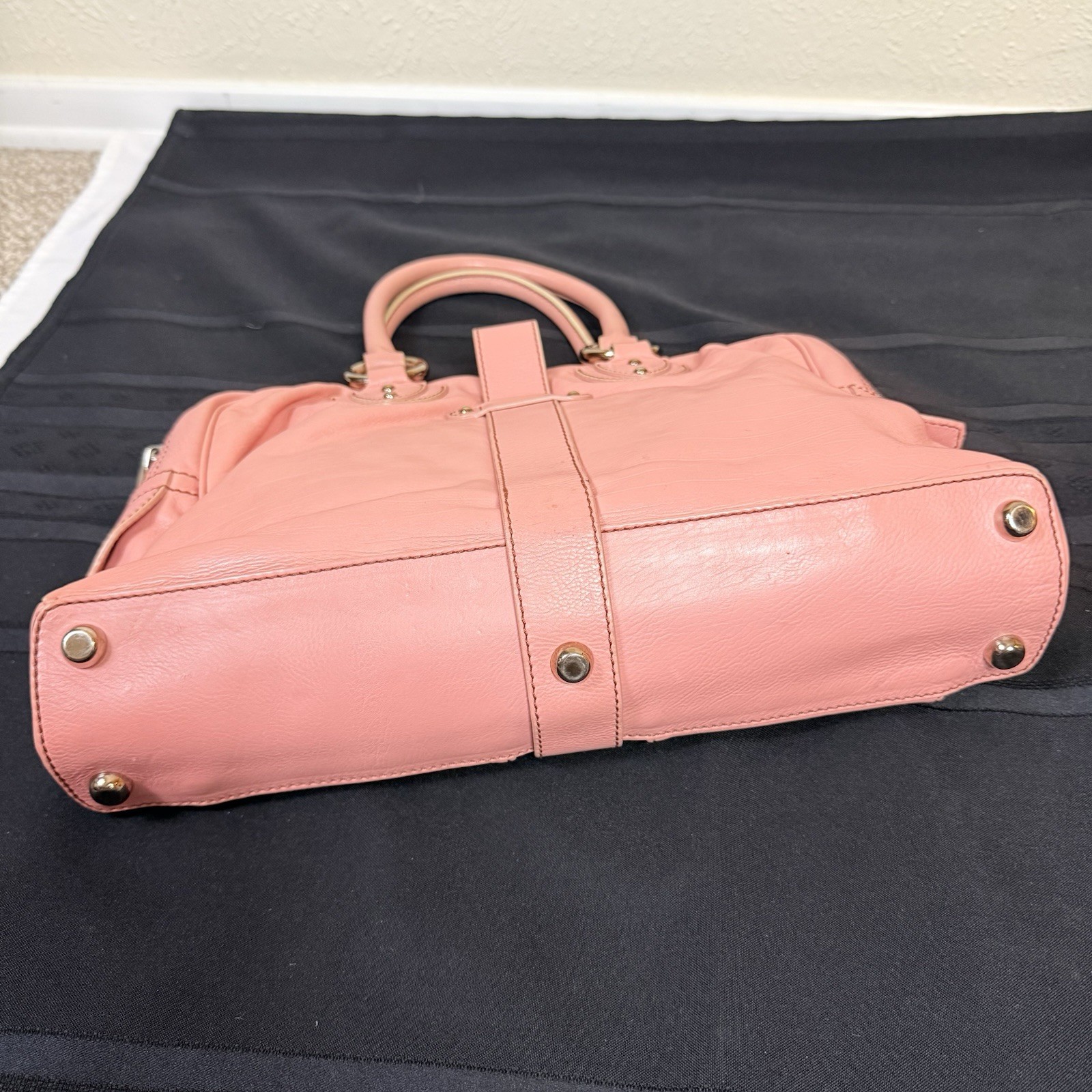 Marc Jacobs Venetia Satchel Bag Calf Leather Petunia Quartz Rose Pink Italy Made