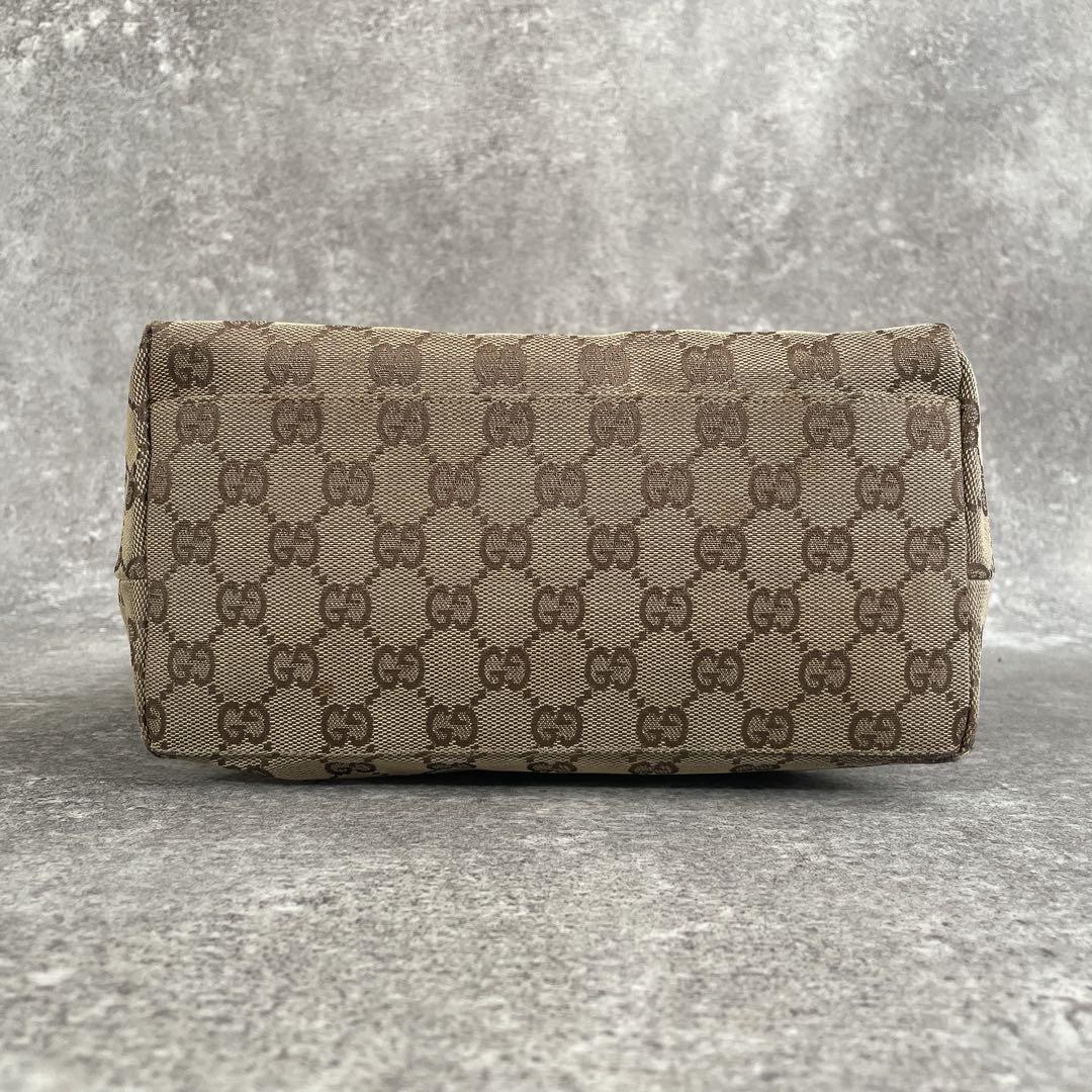 Old GUCCI One Shoulder Bag Handbag GG Canvas Beige Brown Type Hanging GG Pattern