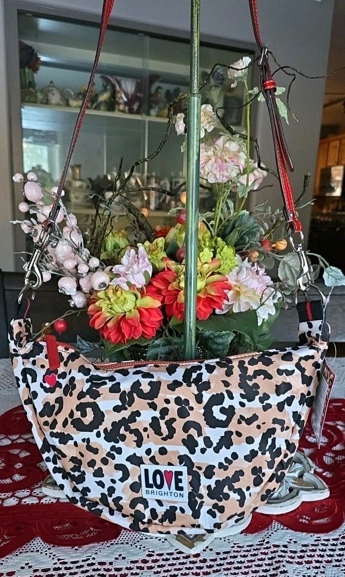 BRIGHTON Spotted Love Swing Bag Leopard Print NWT See Description