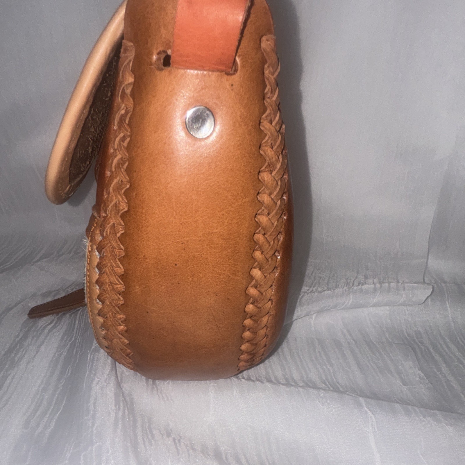 Brown Western Genuine Leather/Hair Saddle Crossbody Bag Buckle Adjustable Strap