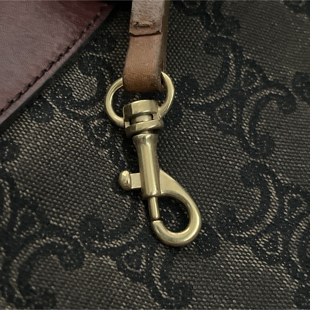 Celine Triomphe Handbag Boston Bag Canvas Leather Brown Used Ex+ Auth JAPAN FS