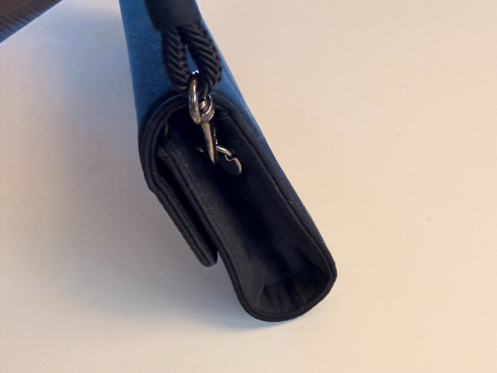 Stuart Weitzman Black Fabric Clutch With Detachable Strap 10″X4 1/2