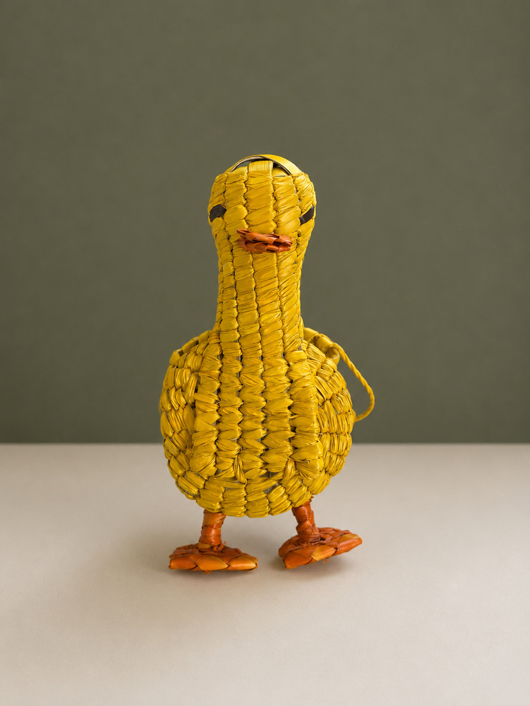 Handwoven Palm Leaf Duck Purse Querétaro Mexico Novelty Shoulder Bag
